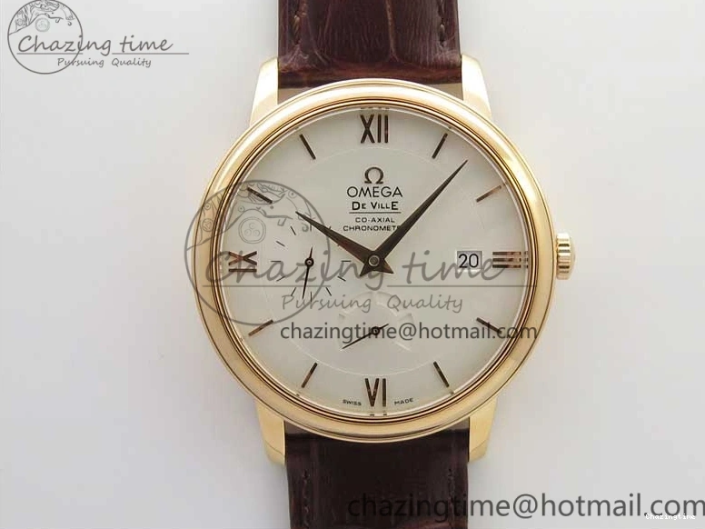 0422 De Ville Prestige Real PR RG ZF 1:1 Best Edition White Dial on Brown Leather Strap MIYOTA HighPerformance 7939